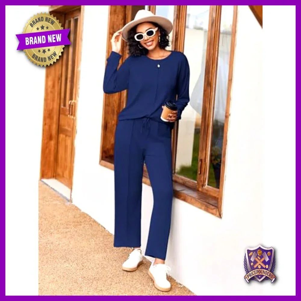 Long Sleeve Pajama Set with Pockets, Cozy Lounge Wear, Size Small